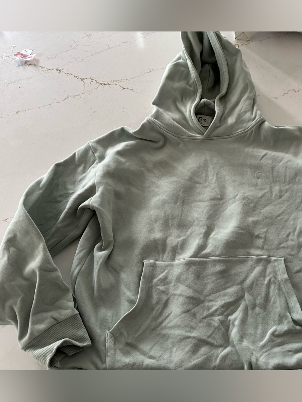 Zyia Soft Sage Green Hoodie.  Size large